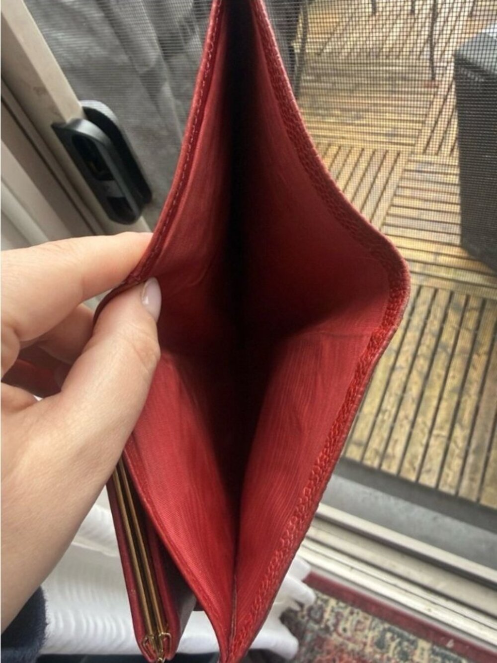 CHANEL Vtg Authentic Red Caviar Leather Long Wallet with Embossed CC - Picture 10 of 12